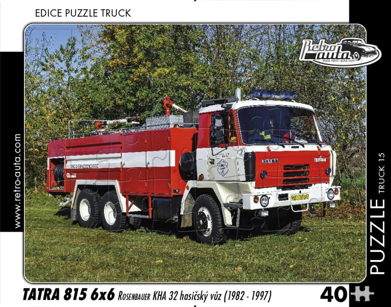 RETRO-AUTA TRUCK č.15 Tatra 815 6x6 Rosenbauer KHA 32 hasičský vůz 1982-1997 40 dílků