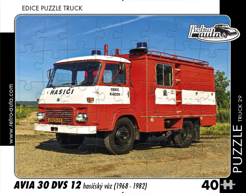 RETRO-AUTA TRUCK č.29 AVIA 30 DVS 12 hasičský vůz 1968-1982 40 dílků