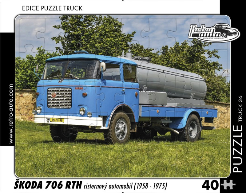 RETRO-AUTA TRUCK č.36 Škoda 706 RTH cisternový automobil (1958 1975) 40 dílků