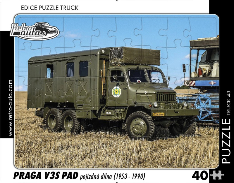 RETRO-AUTA TRUCK č 43 Praga S PAD pojízdná dílna 1953 1990 40 dílků