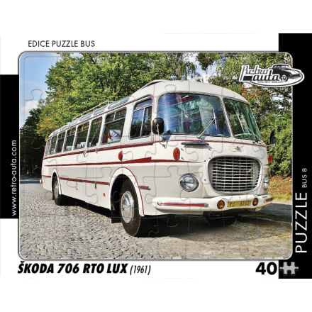 RETRO-AUTA Puzzle BUS č.08 Škoda 706 RTO LUX (1961) 40 dílků 162159