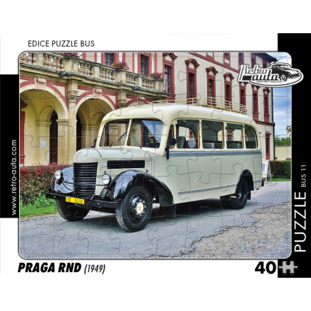 Retro puzzle autobus Praga RND 1949 - 40 dílků