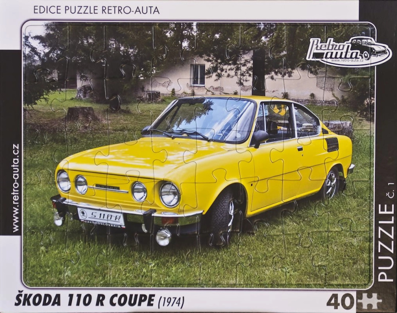Dětské puzzle Škoda 110 R Coupé 1974 – 40 dílků