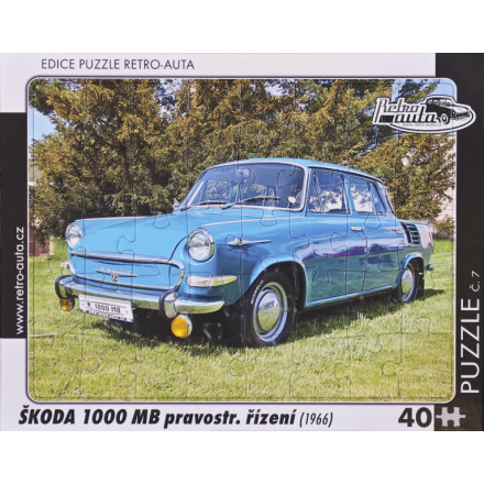 puzzle škoda 1000 mb retro auta 40 dílků