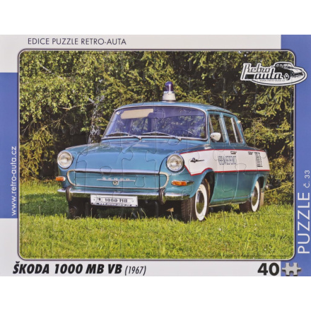 RETRO-AUTA Puzzle č.33 Škoda 1000 MB VB (1967) 40 dílků