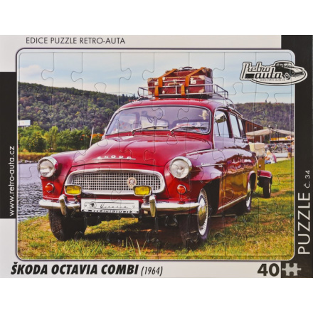 RETRO-AUTA Puzzle č.34 Škoda Octavie Combi (1964) 40 dílků