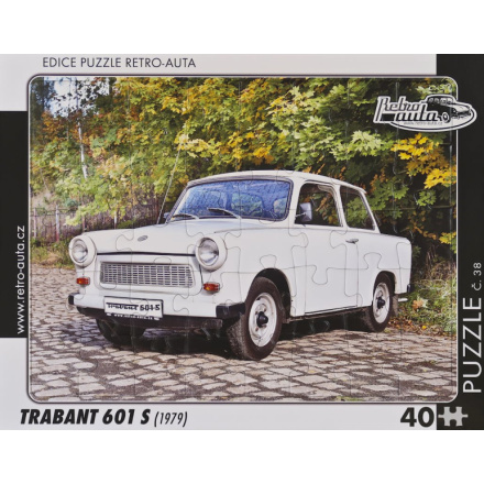 RETRO-AUTA Puzzle č.38 Trabant 601 S (1979) 40 dílků