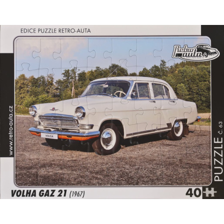 RETRO-AUTA Puzzle č.63 Volha GAZ 21 (1967) 40 dílků