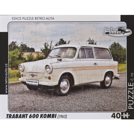 RETRO-AUTA Puzzle č.70 Trabant 600 Kombi (1963) 40 dílků