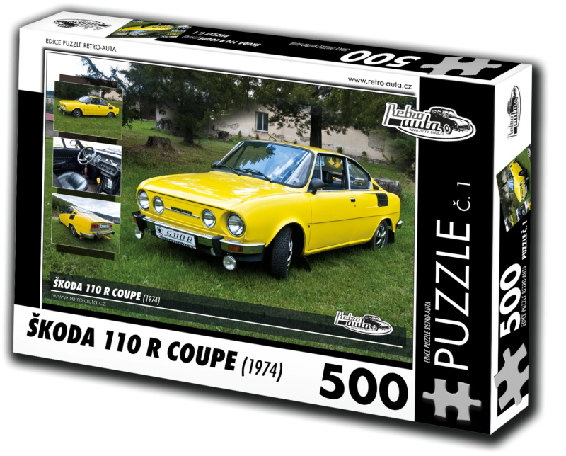 RETRO-AUTA Puzzle č. 1 Škoda 110 R Coupe (1974) 500 dílků