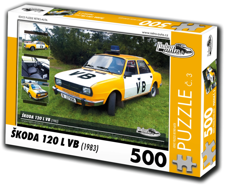 RETRO-AUTA Puzzle č. 3 Škoda 120 L VB (1983) 500 dílků