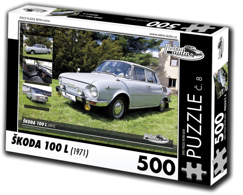 RETRO-AUTA Puzzle č. 8 Škoda 100 L (1971) 500 dílků