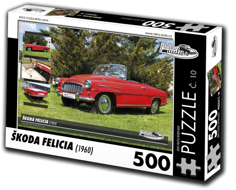 RETRO-AUTA Puzzle č. 10 Škoda Felicia (1960) 500 dílků