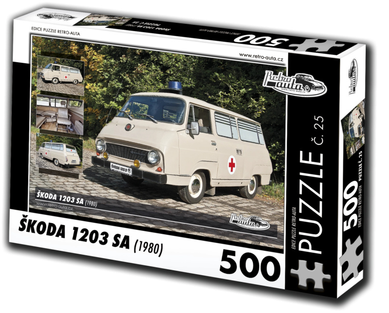 RETRO-AUTA Puzzle č. 25 Škoda 1203 SA (1980) 500 dílků