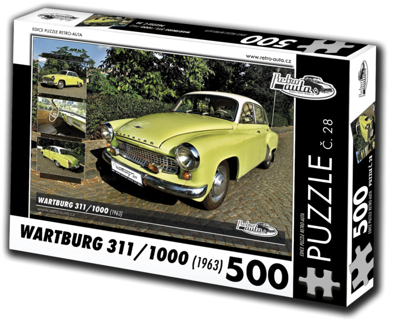 RETRO-AUTA Puzzle č. 28 Wartburg 311,1000 (1963) 500 dílků