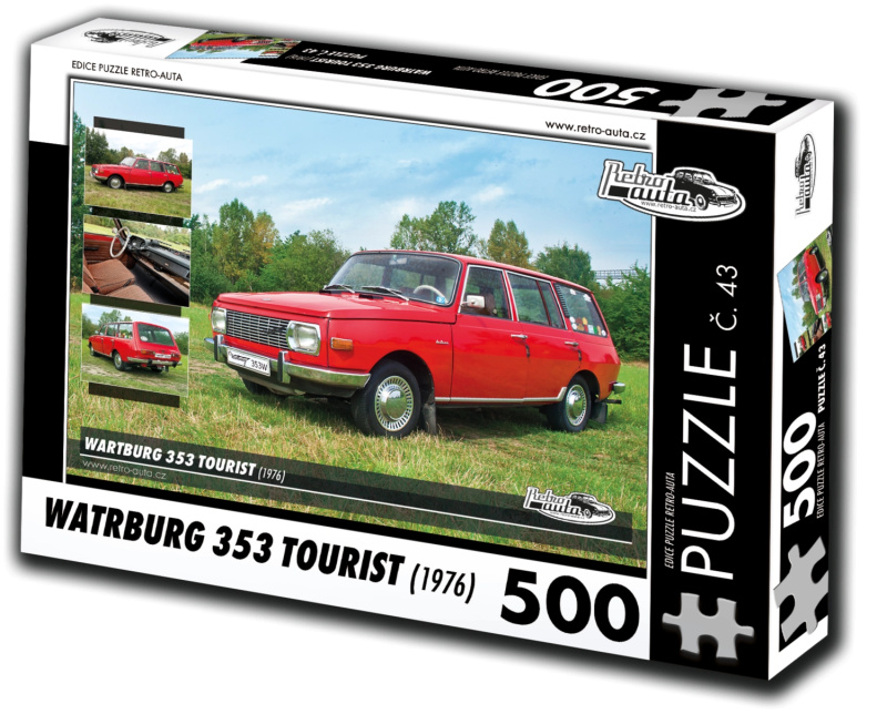 RETRO-AUTA puzzle Wartburg 353 Tourist (1976) 500 dílků