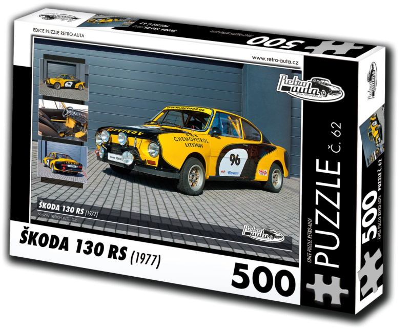 RETRO-AUTA Puzzle č. 62 Škoda 130 RS (1977) 500 dílků