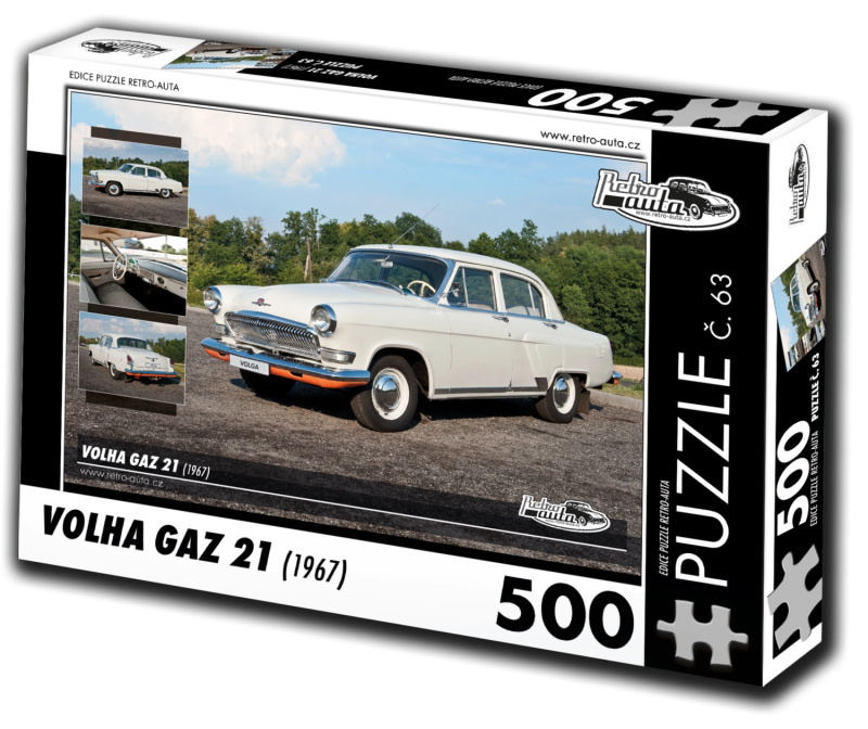 RETRO-AUTA Puzzle č. 63 Volha GAZ 21 (1967) 500 dílků