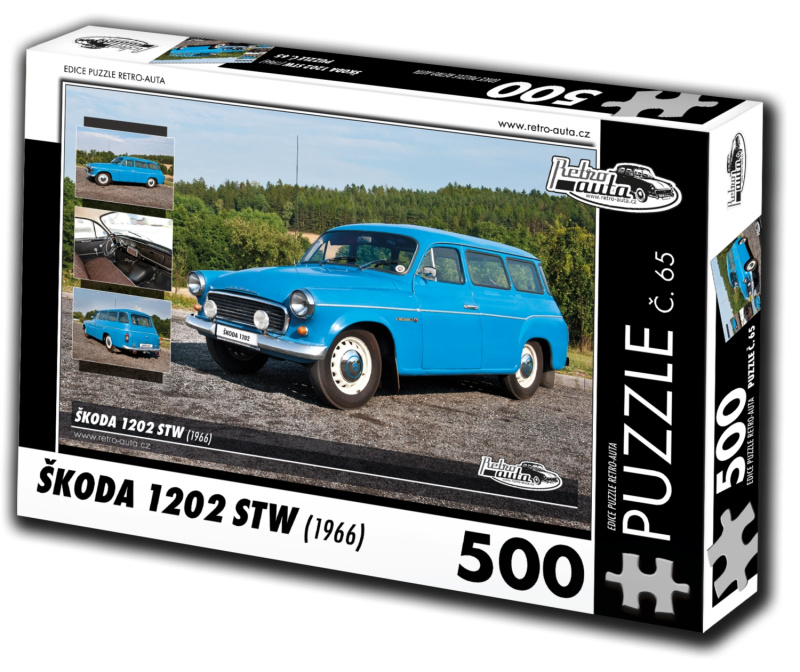 RETRO-AUTA Puzzle č. 65 Škoda 1202 STW (1966) 500 dílků