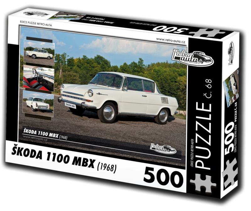 RETRO-AUTA puzzle Škoda 1100 MBX 1968 500 dílků