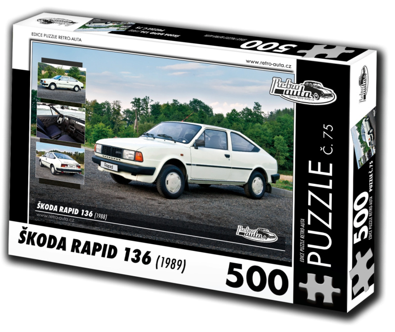 RETRO-AUTA Puzzle č. 75 Škoda RAPID 136 (1988) 500 dílků