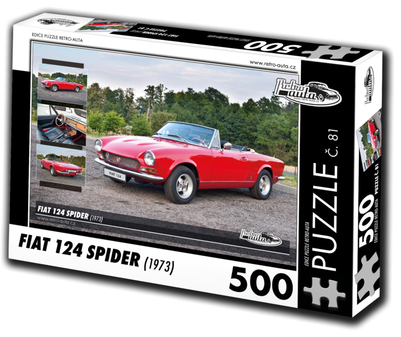 Retro Auta Puzzle Fiat 124 Spider 1973 500 dílků