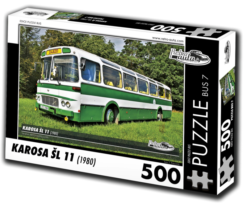 RETRO-AUTA Puzzle BUS č.7 Karosa ŠL 11 (1980) 500 dílků