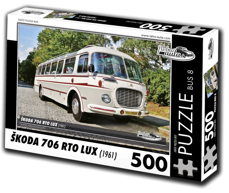 RETRO-AUTA Puzzle BUS č. 8 Škoda 706 RTO LUX (1961) 500 dílků