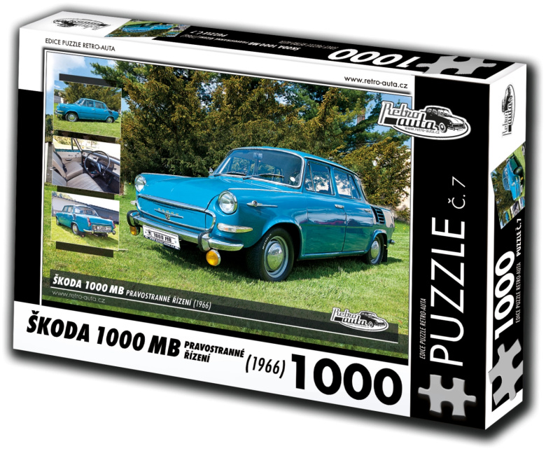 Retro Auta Puzzle Škoda 1000MB Pravostranné řízení