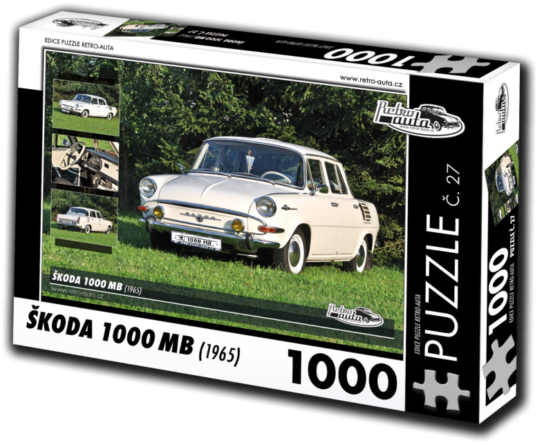 Retro auta puzzle škoda 1000 mb 1965 - 1000 dílků