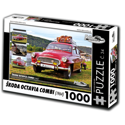 RETRO-AUTA Puzzle č. 34 Škoda Octavia Combi (1964) 1000 dílků