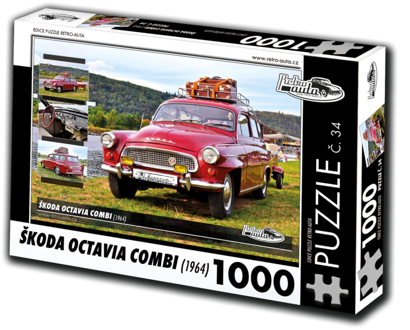 RETRO-AUTA Puzzle č. 34 Škoda Octavia Combi (1964) 1000 dílků