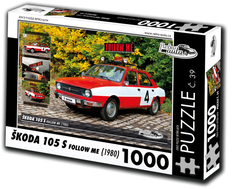 RETRO-AUTA Puzzle č. 39 Škoda 105 S Follow Me (1980) 1000 dílků
