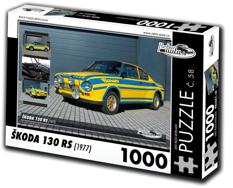 RETRO-AUTA Puzzle č. 58 Škoda 130 RS (1977) 1000 dílků