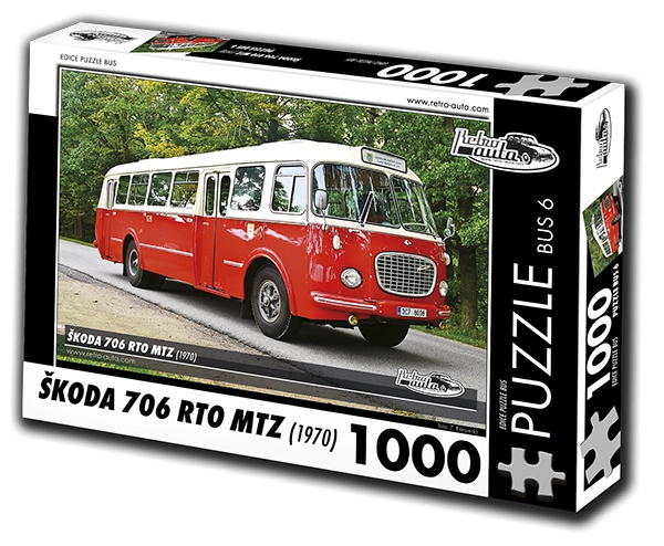 Retro puzzle autobus Škoda 706 RTO MTZ 1970 s 1000 dílky