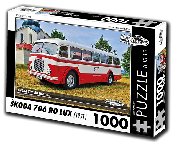 RETRO-AUTA Puzzle BUS č.15 Škoda 706 RO LUX (1951) 1000 dílků