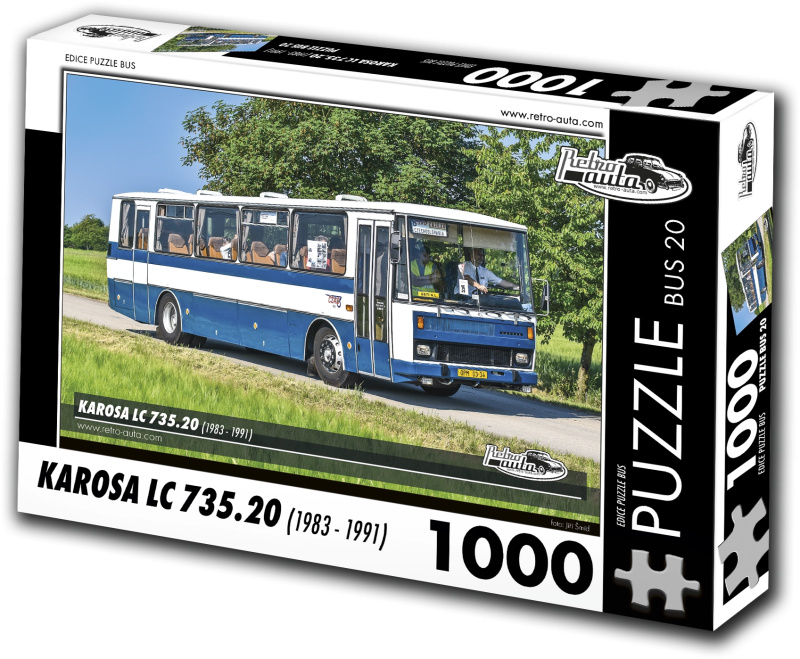 RETRO-AUTA Puzzle BUS č.20 KAROSA LC 735.20 (1983 - 1997) 1000 dílků
