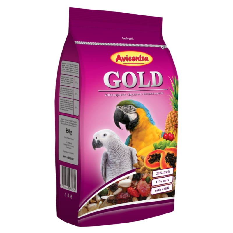 Avicentra gold velký papoušek 850 g