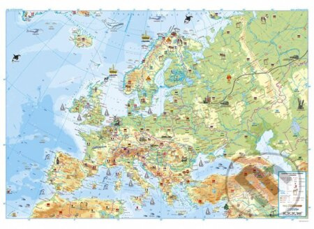 Nástěnná dětská mapa Evropy v tubusu 1330x970mm