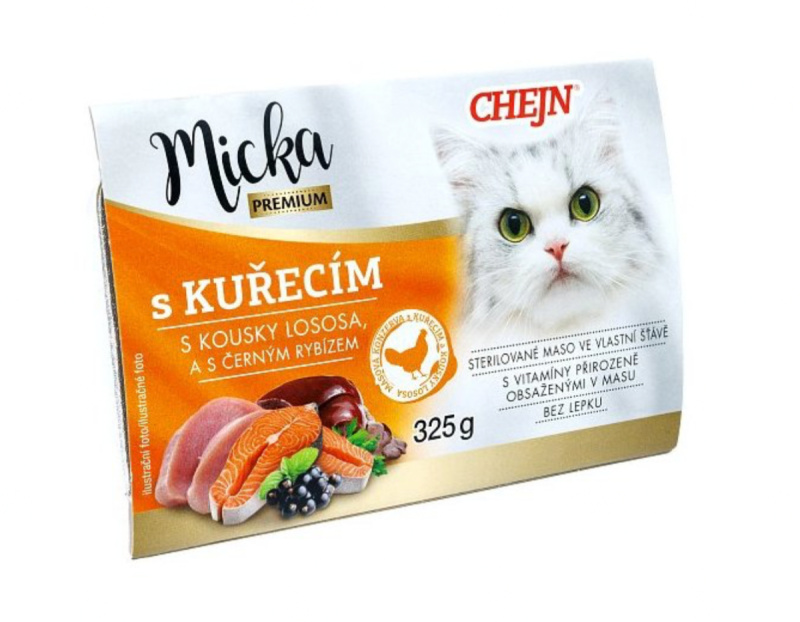 Chejn Micka Premium Kuřecí, Losos s Černým Rybízem - 325g