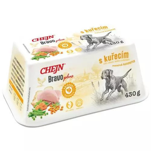Chejn bravo plus konzerva kuřecí s zeleninou a rakytníkem p 430g
