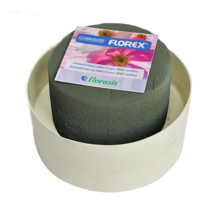 Aranžovací hmota zelená v misce - kruh