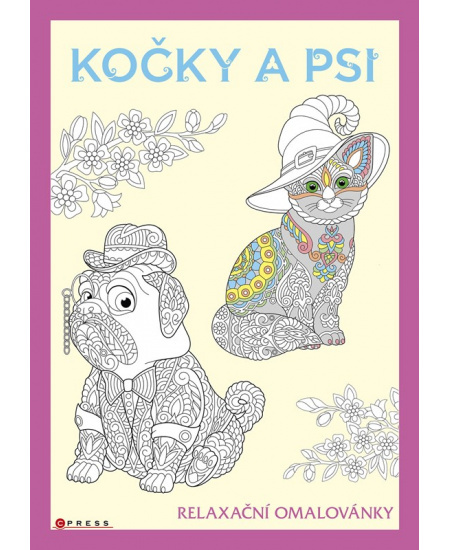 Psi a kočky - relaxační omalovánky - Zuzana Neubauerová
