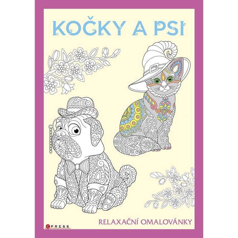 Psi a kočky - relaxační omalovánky - Zuzana Neubauerová