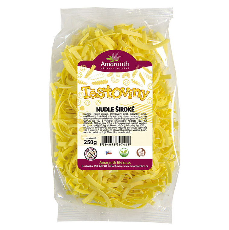 AMARANTH Nudle široké bezvaječné 250 g