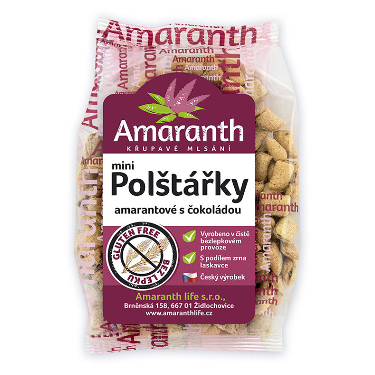 AMARANTH Polštářky amarantové s čokoládou mini 100 g