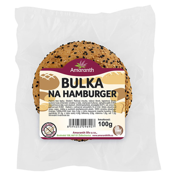 AMARANTH Bezlepková hamburger bulka sezam 1 kus