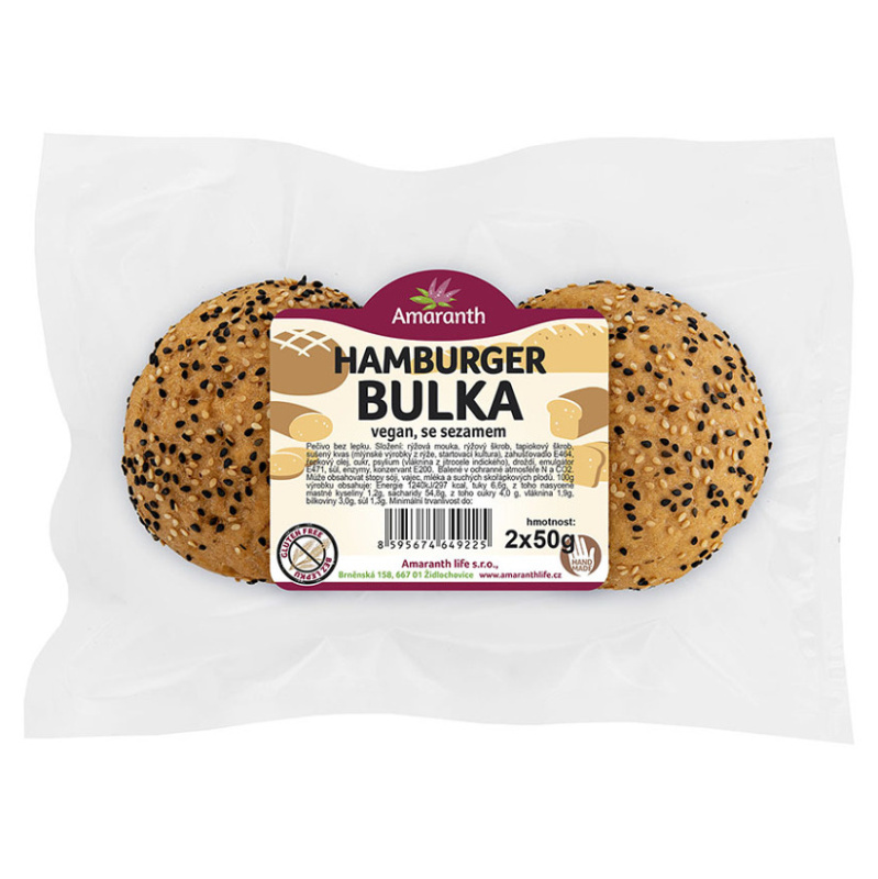 AMARANTH Bezlepková hamburger bulka sezam 2 kusy