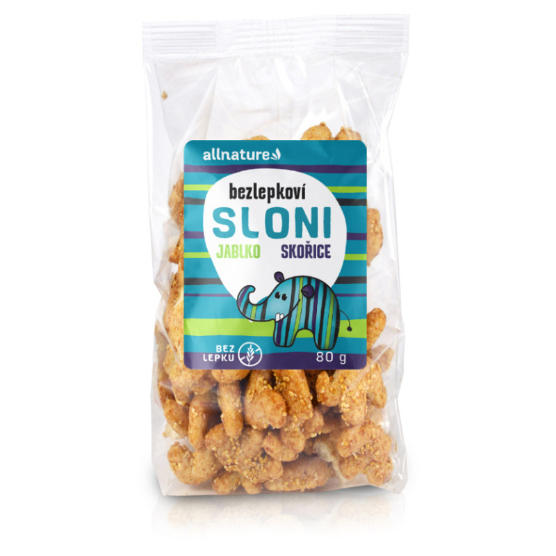 Allnature Bezlepkové Sloni jablko - skořice, 80 g