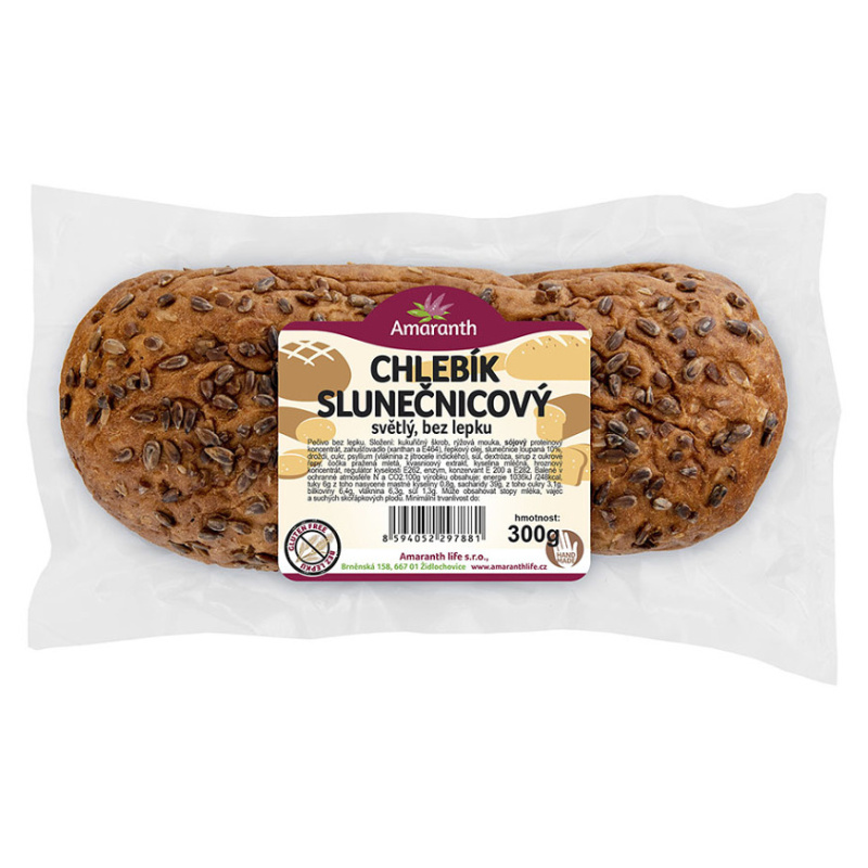AMARANTH Bezlepkový chlebík slunečnicový světlý 300 g